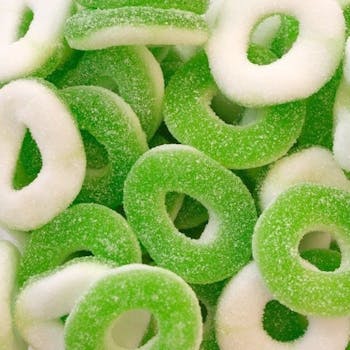 100mg THC Gummies 10pk - Green Apple Rings